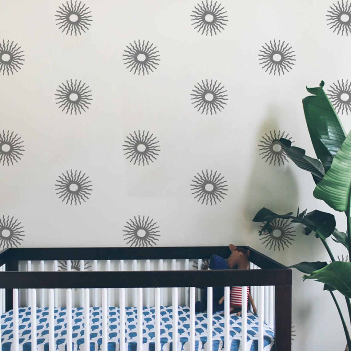 Sunburst Wall Decals Set of 33 or arranged on a feature wall