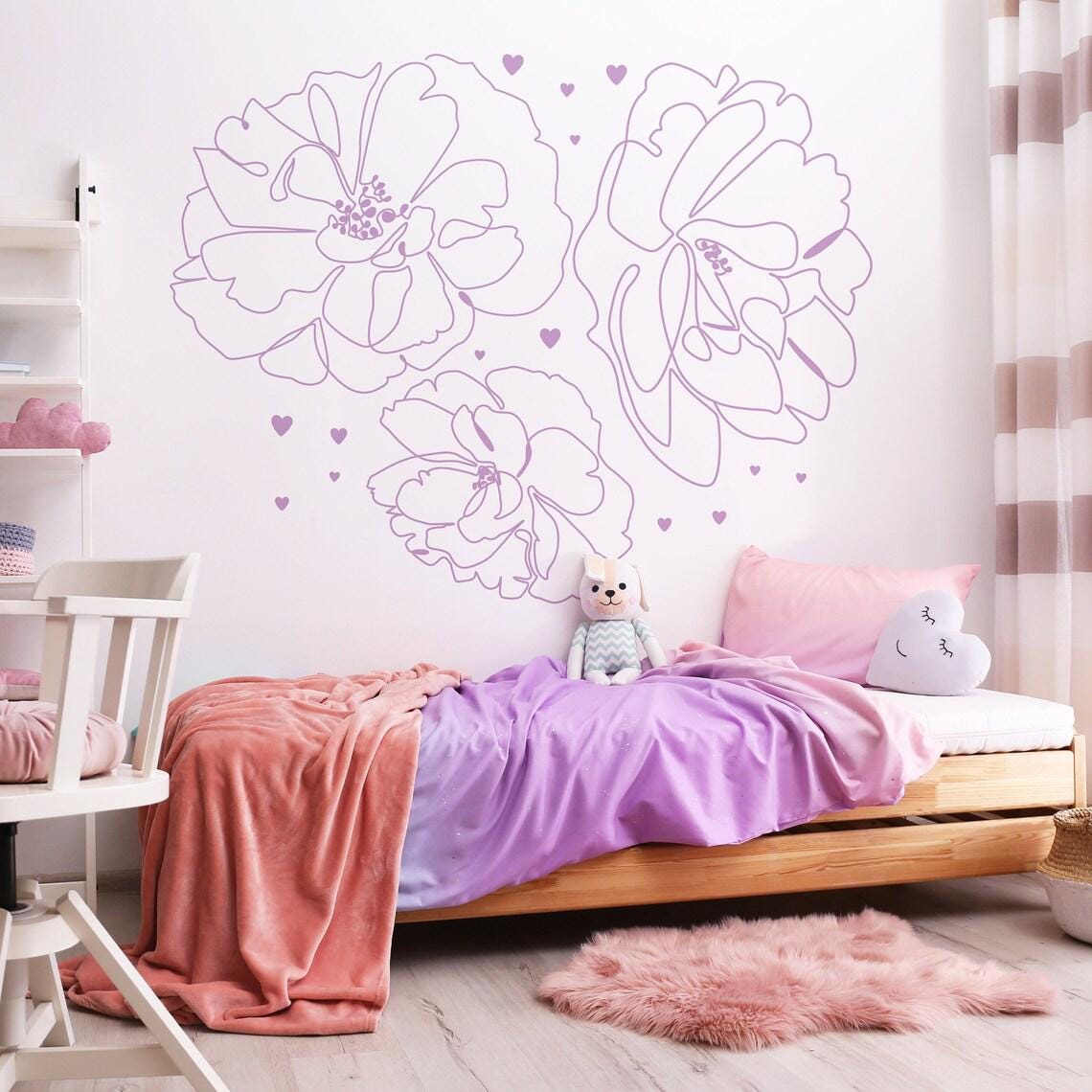 Floral Wall Decal styled in a room setting