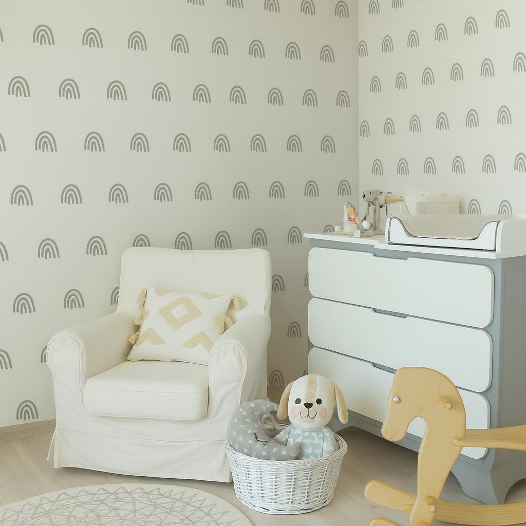 Rainbow Wall Decals Set of 88 or decal sheet flat-lay