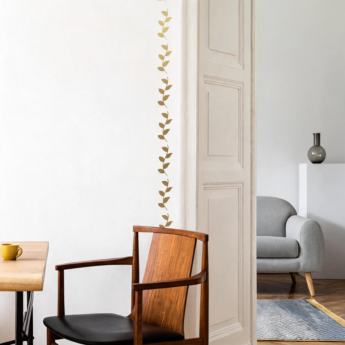 Floral Wall Decal Border shown in a home interior