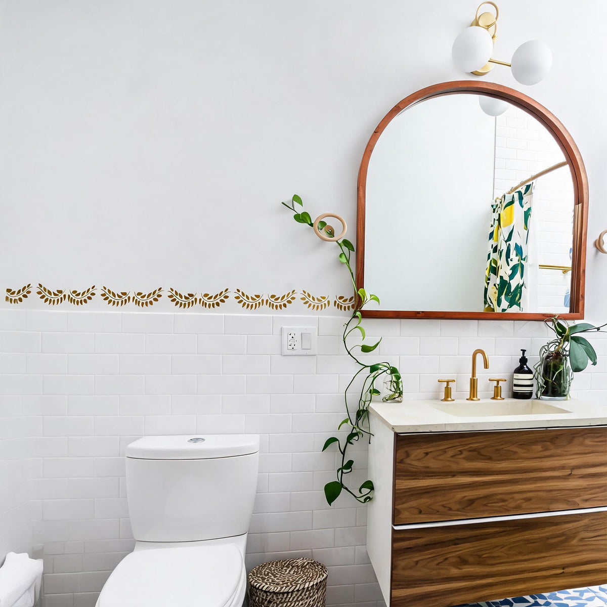 Floral Wall Decal Border shown in a nursery setting