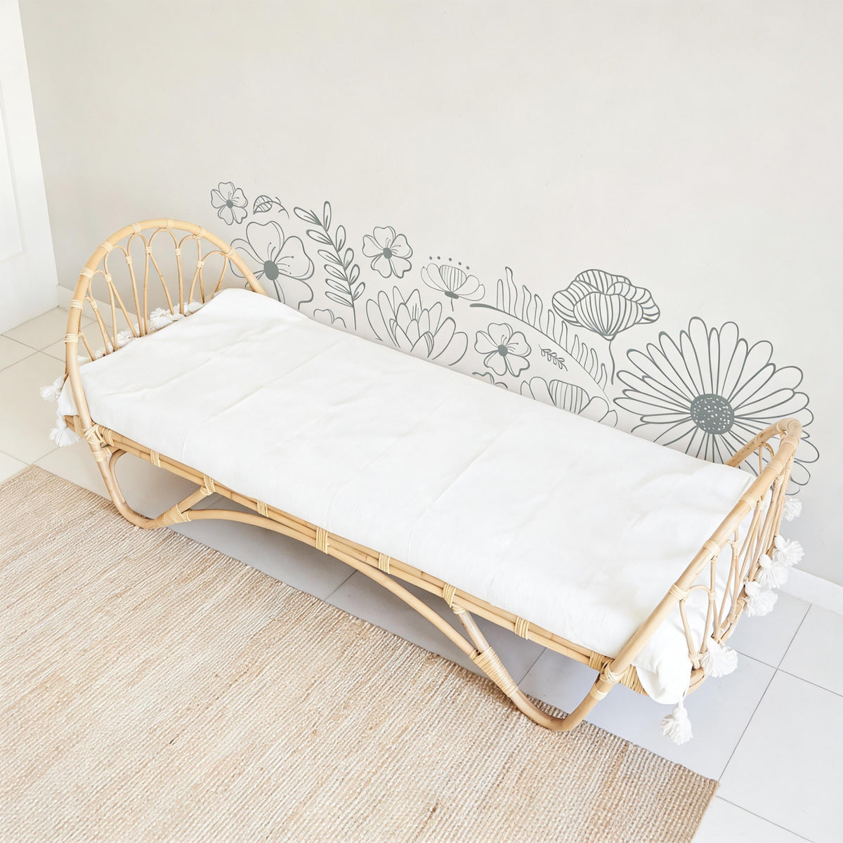 Floral Wall Decal Border on a feature wall