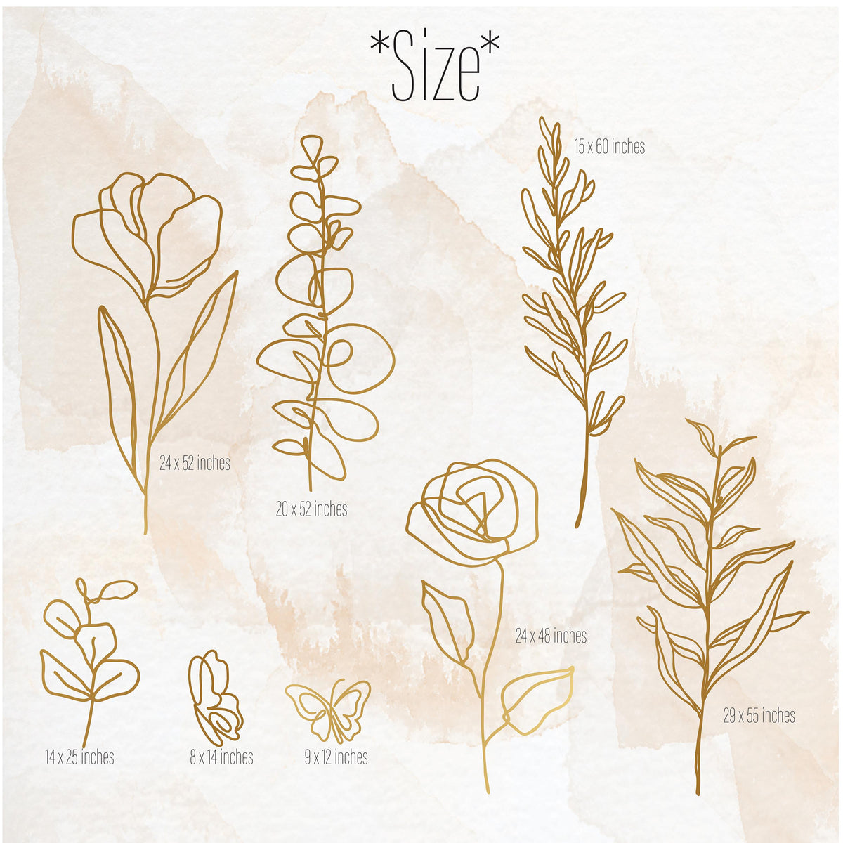 Boho Floral Wall Decals shown in a nursery setting