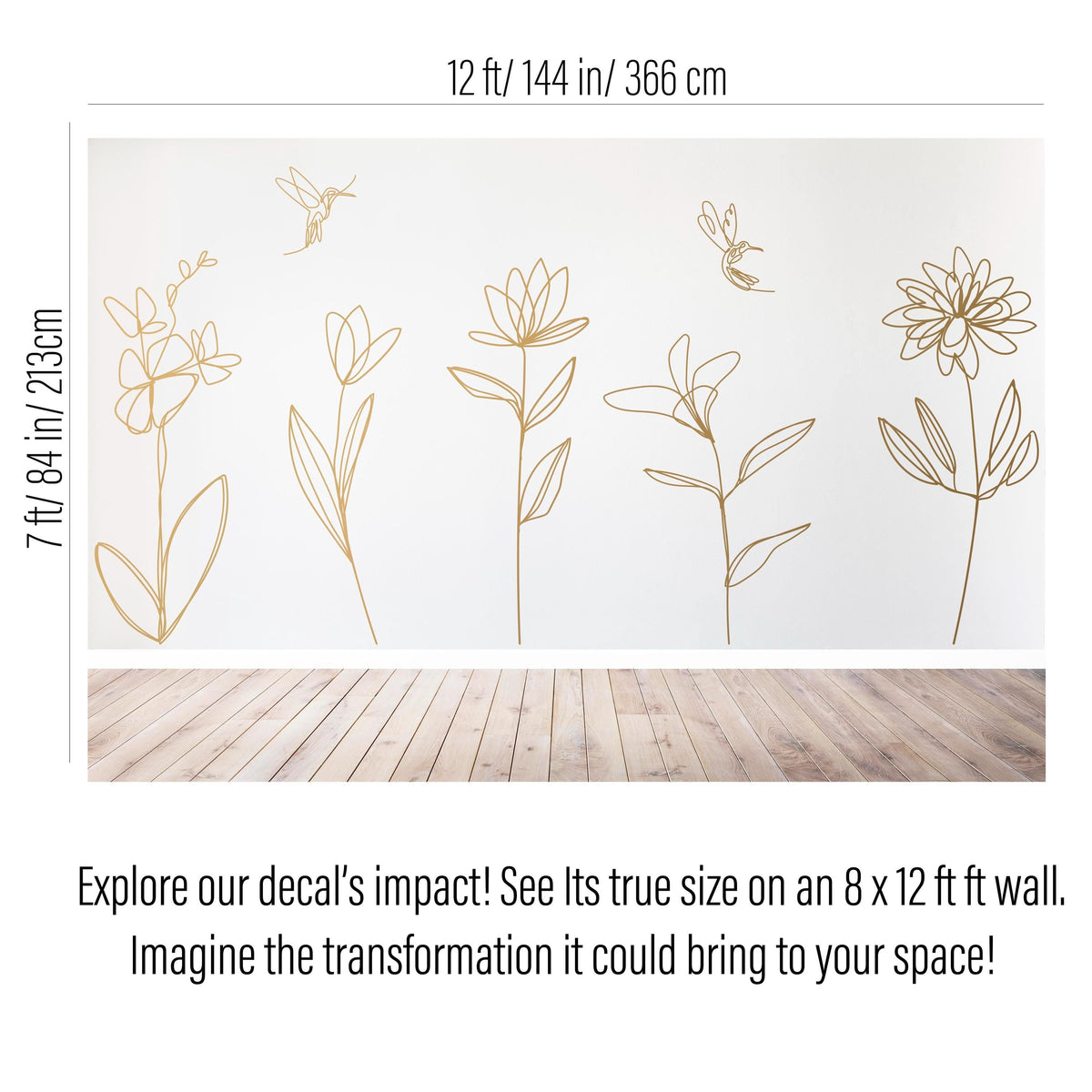 Boho Floral Wall Decals shown in a home interior