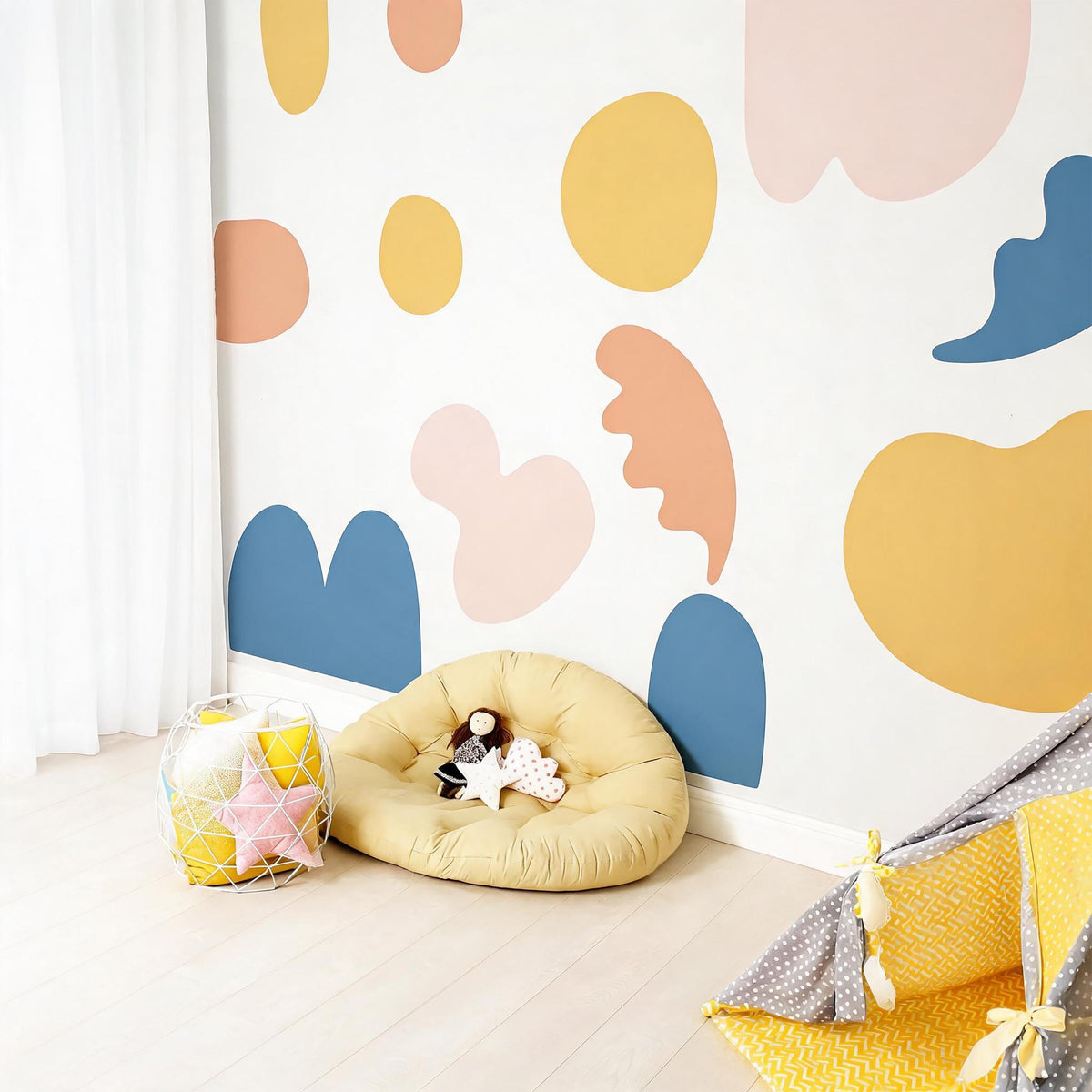 Abstract Wall Decals shown in a home interior