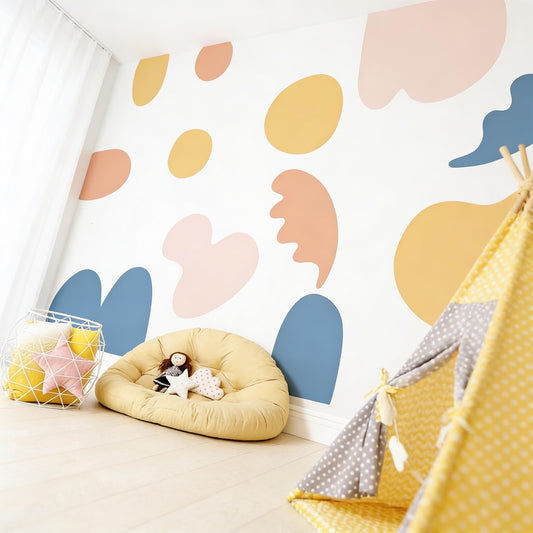 Abstract Wall Decals installed on a styled wall