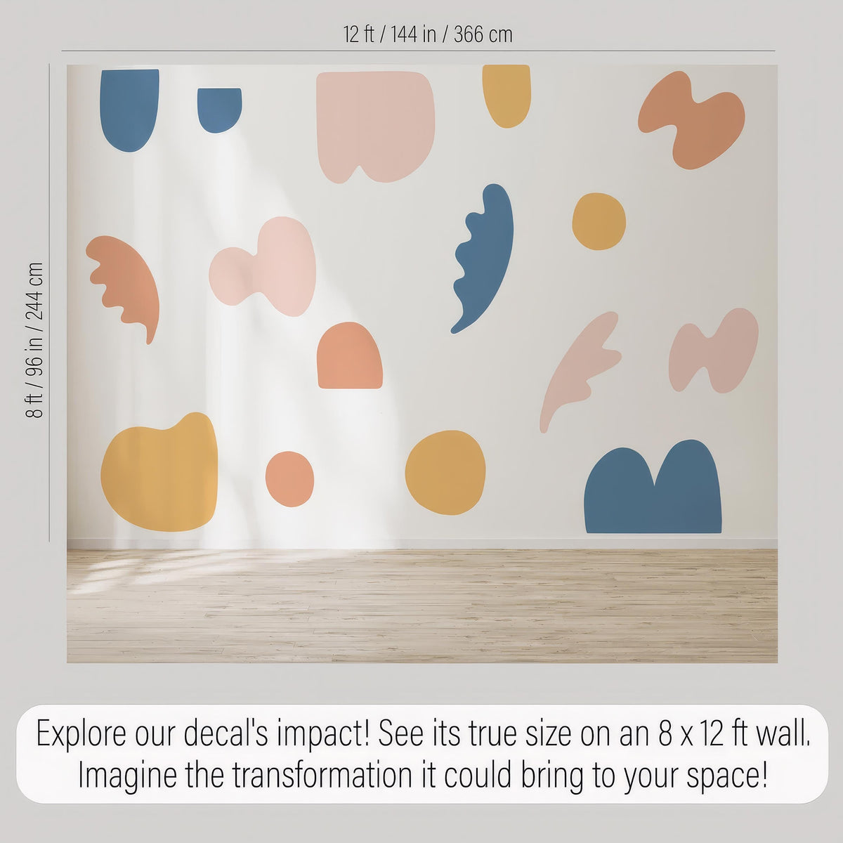 Abstract Wall Decals shown in a home interior