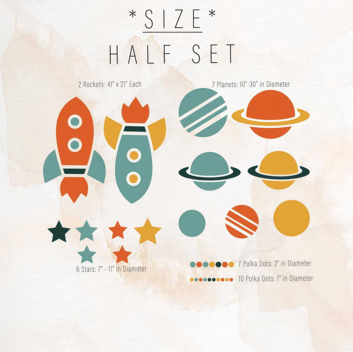 Space Wall Decals close-up styled detail