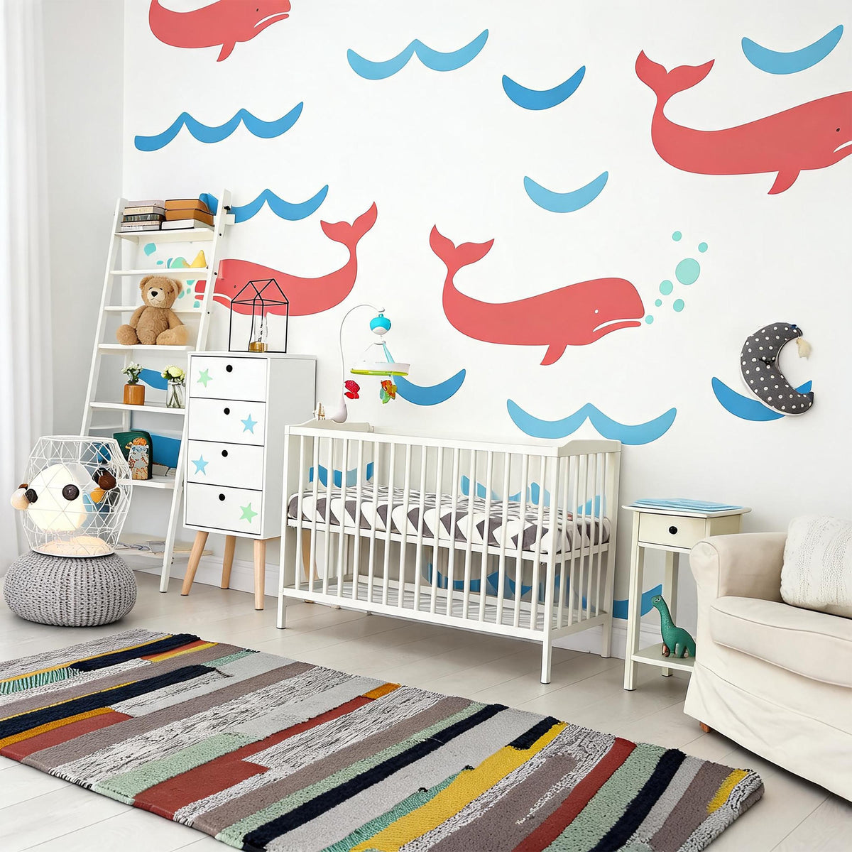 Whale Wall Decals decal sheet flat-lay