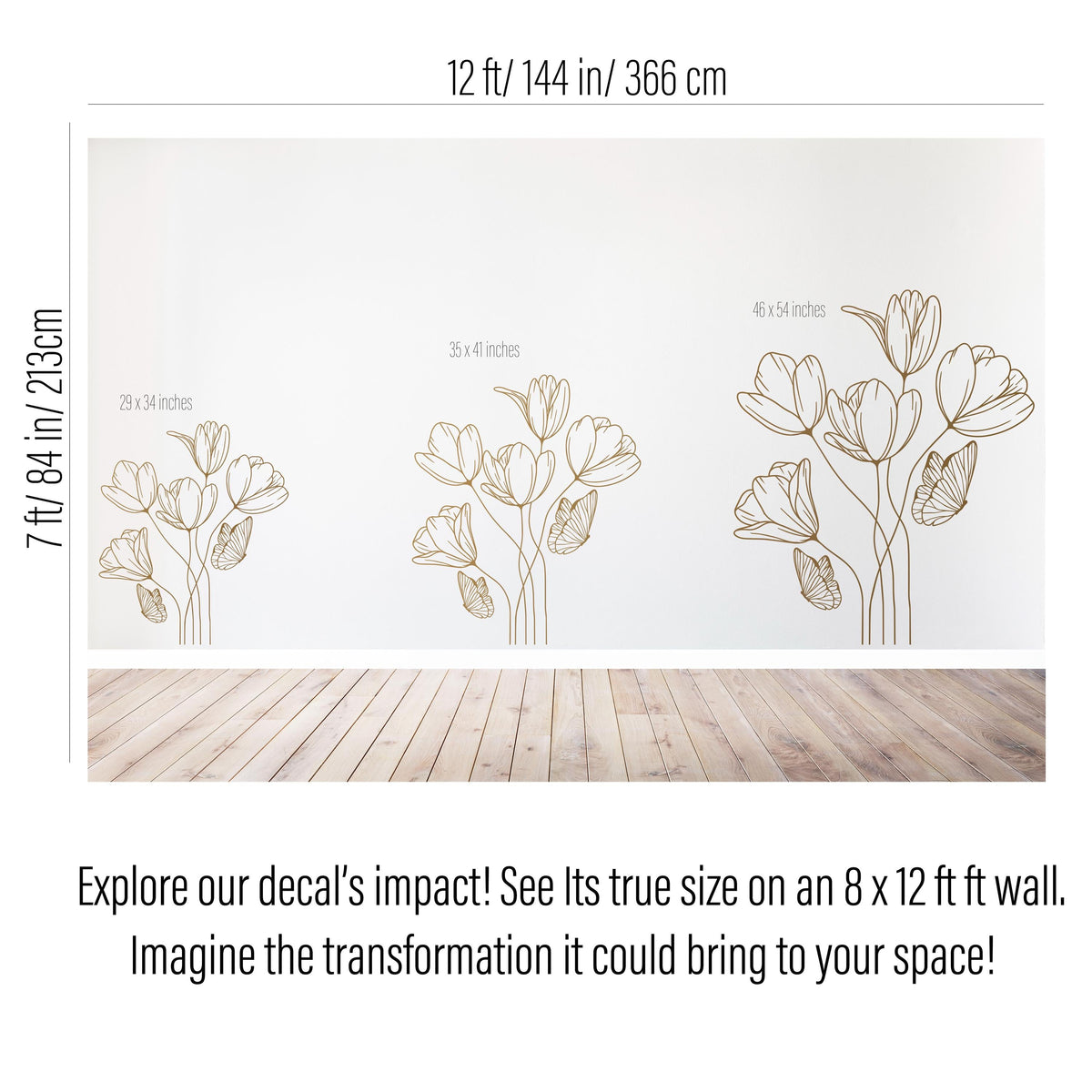 Wildflower Bouquet Wall Decal shown in a home interior