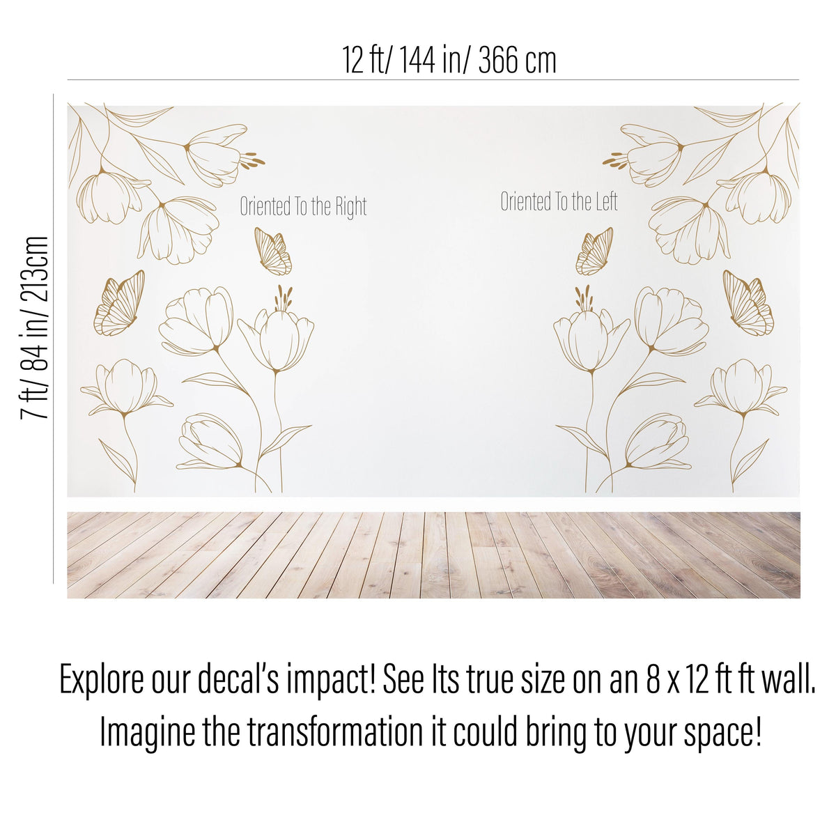 Floral Corner Wall Decal shown in a nursery setting