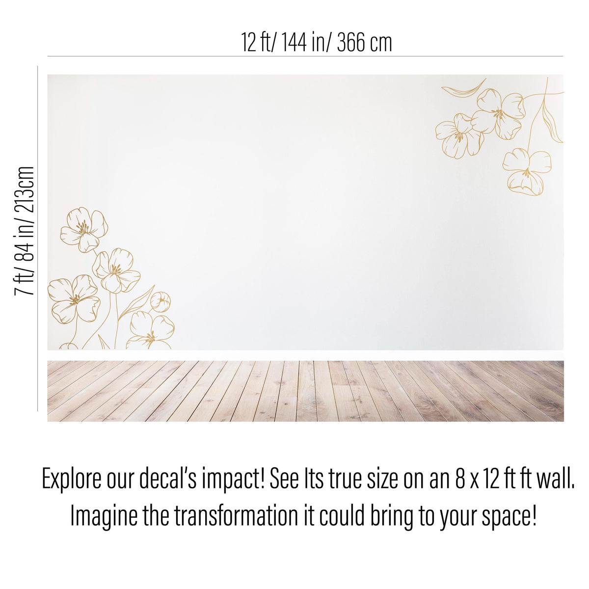 Floral Corner Wall Decal shown in a home interior