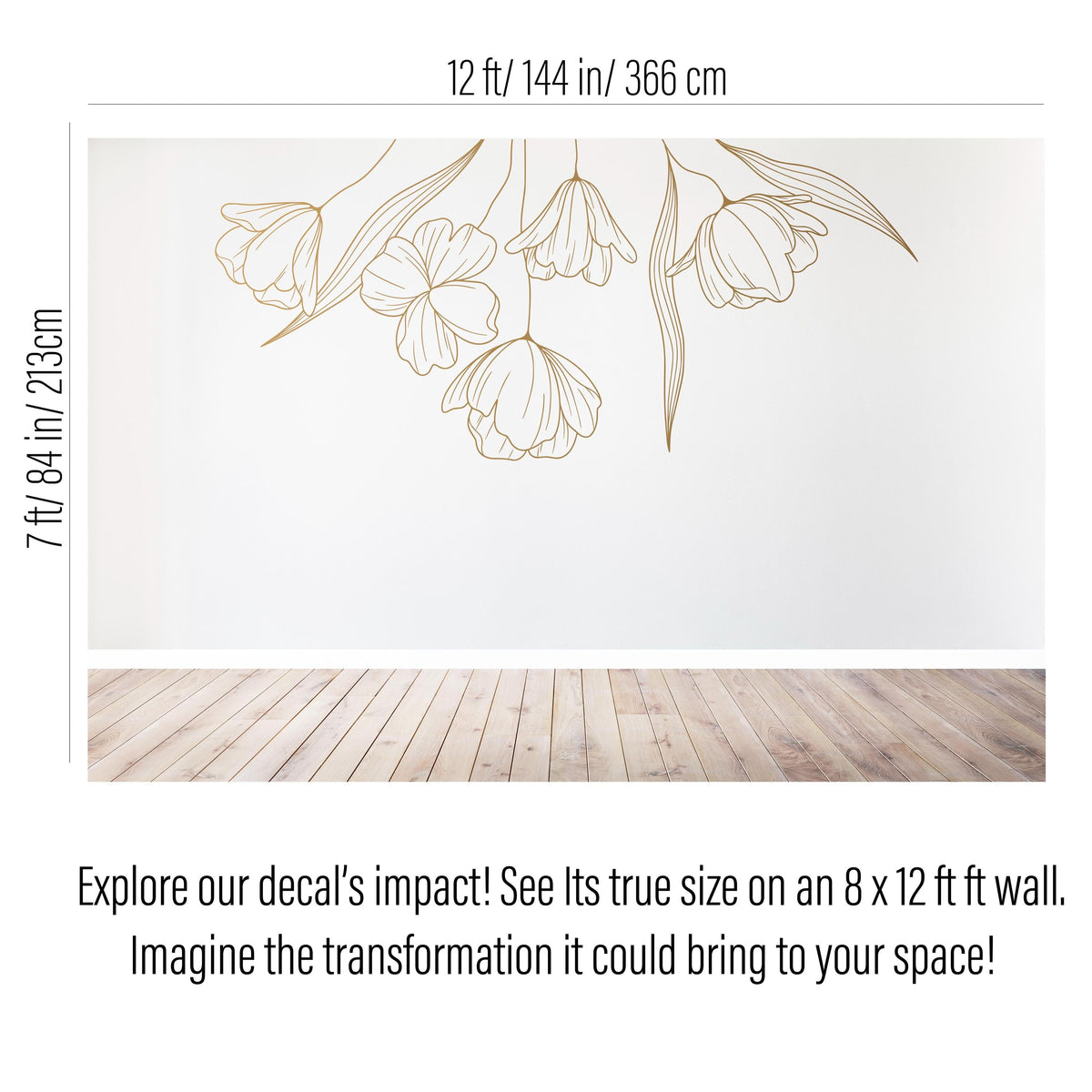 Hanging Floral Wall Decal shown in a home interior