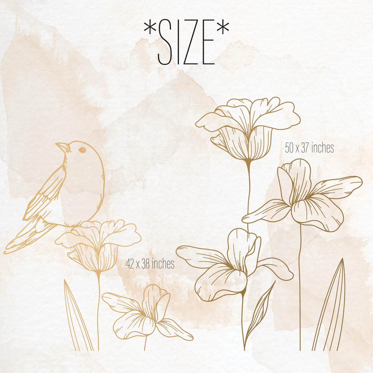 Bird and Flower Wall Decals arranged on a wall