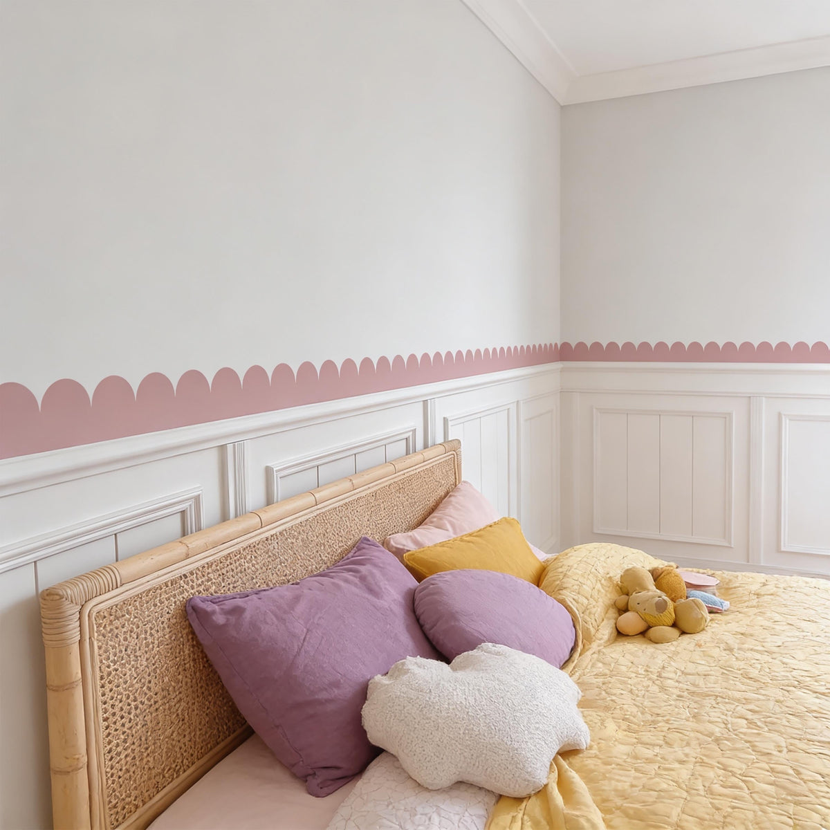 Scallop Wall Decal Border on a feature wall