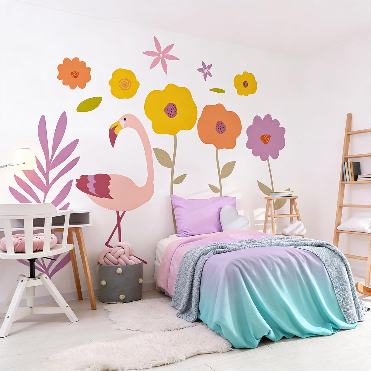 Flamingo Wall Decals styled in a room setting