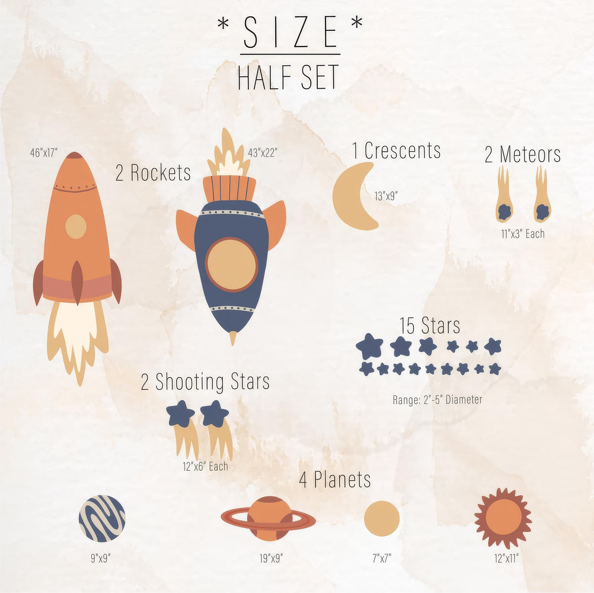 Space Wall Decals shown in a home interior