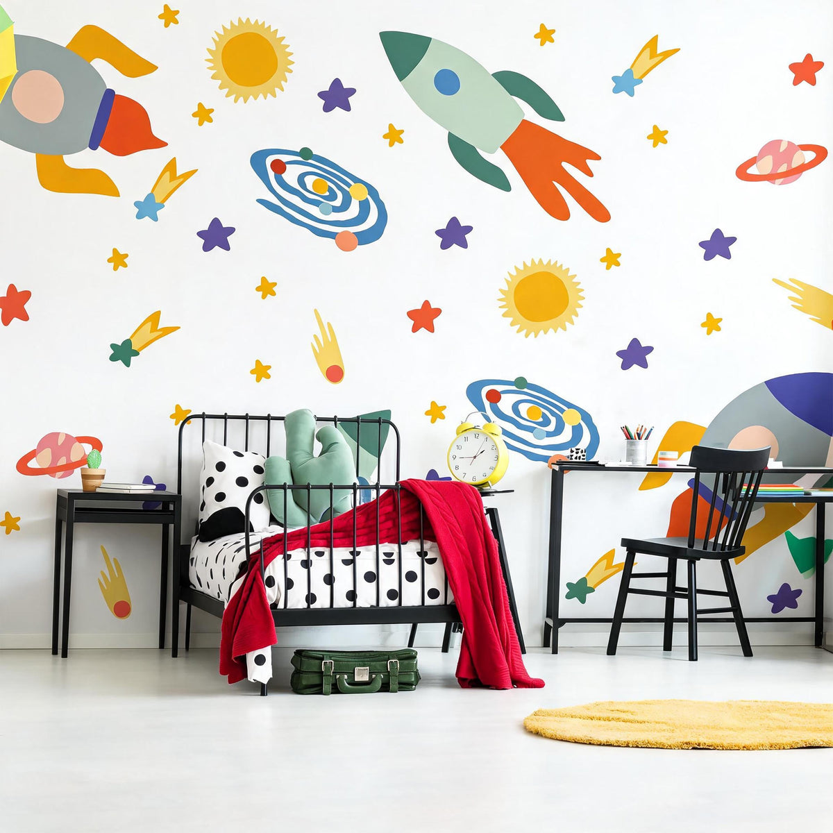 Space Wall Decals styled in a room setting