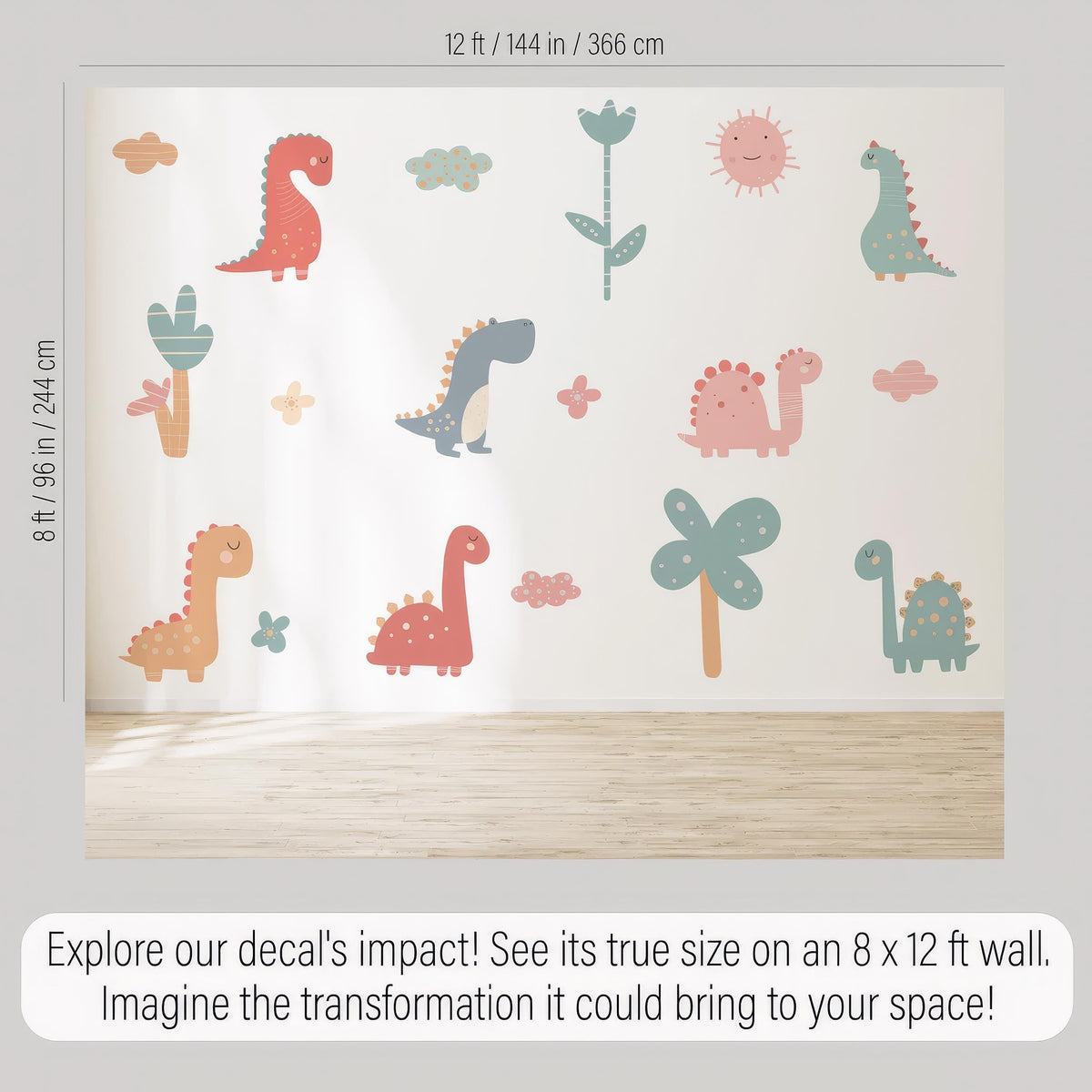 Dinosaur Wall Decals decal sheet flat-lay