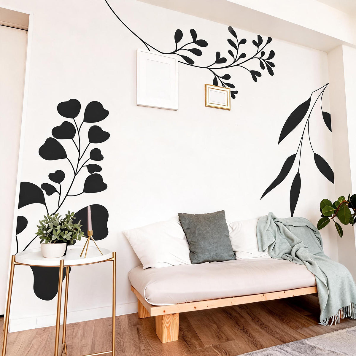 Botanical Wall Decals Set styled in a room setting