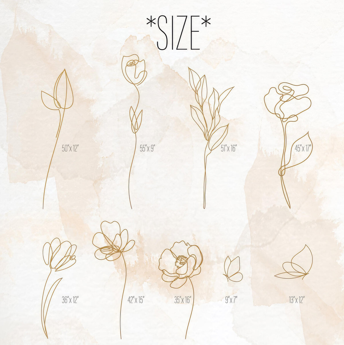 Floral Wall Decals Set decal sheet flat-lay