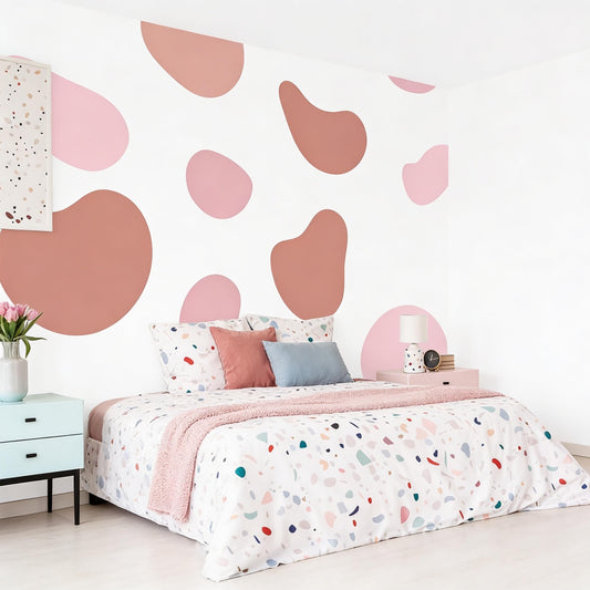 Abstract Wall Decals Set installed on a styled wall