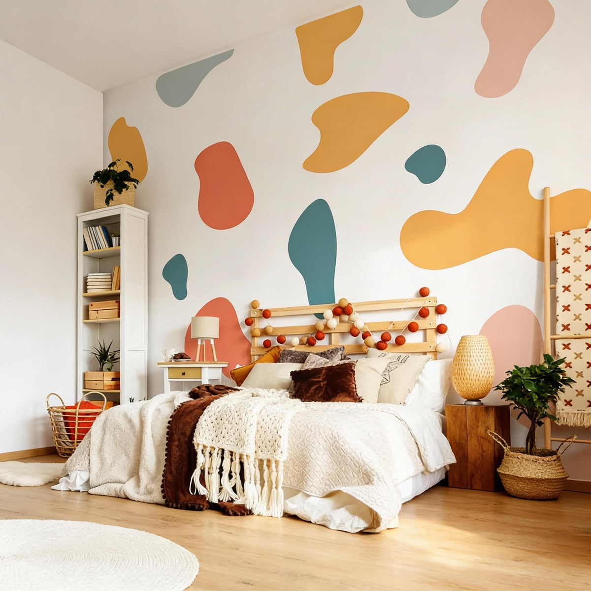 Abstract Shape Wall Decals Vinyl size reference on a wall