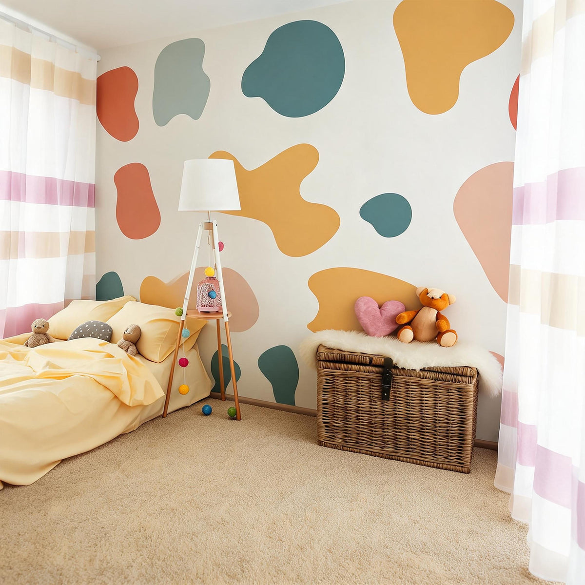 Abstract Shape Wall Decals Vinyl displayed in a styled space