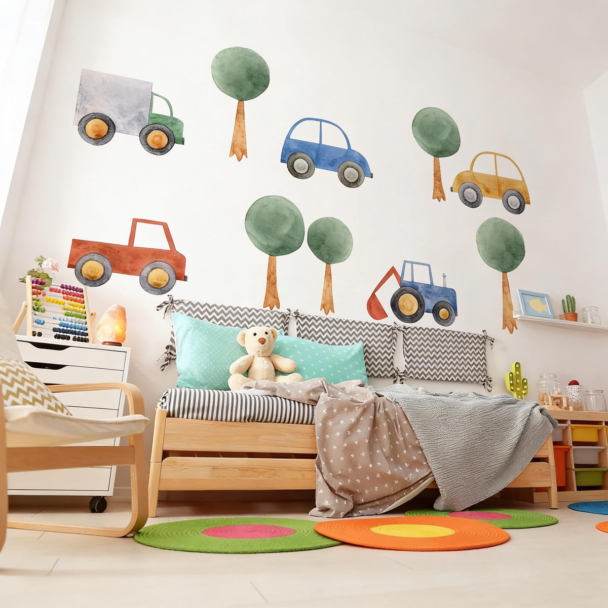 Vehicle Wall Decals Vinyl styled in a room setting