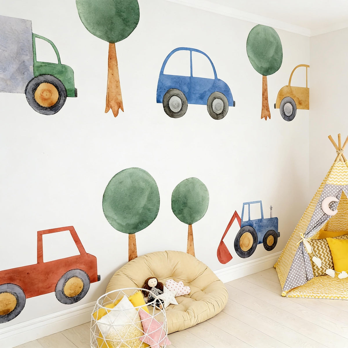 Vehicle Wall Decals Vinyl displayed in a styled space