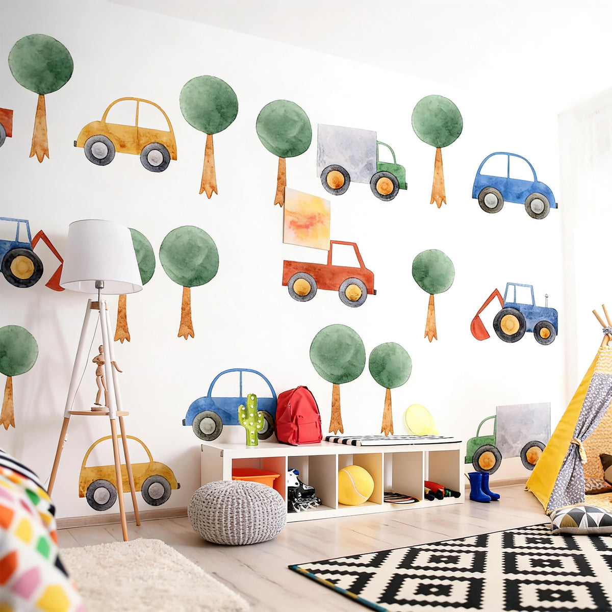Vehicle Wall Decals Vinyl shown in a home interior