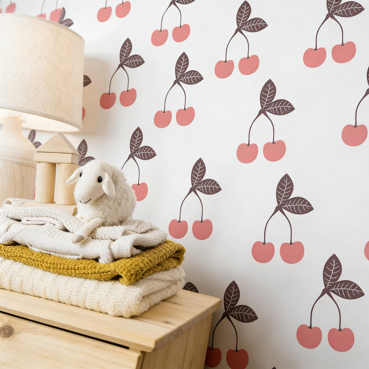 Cherry Wall Decals Vinyl styled in a room setting