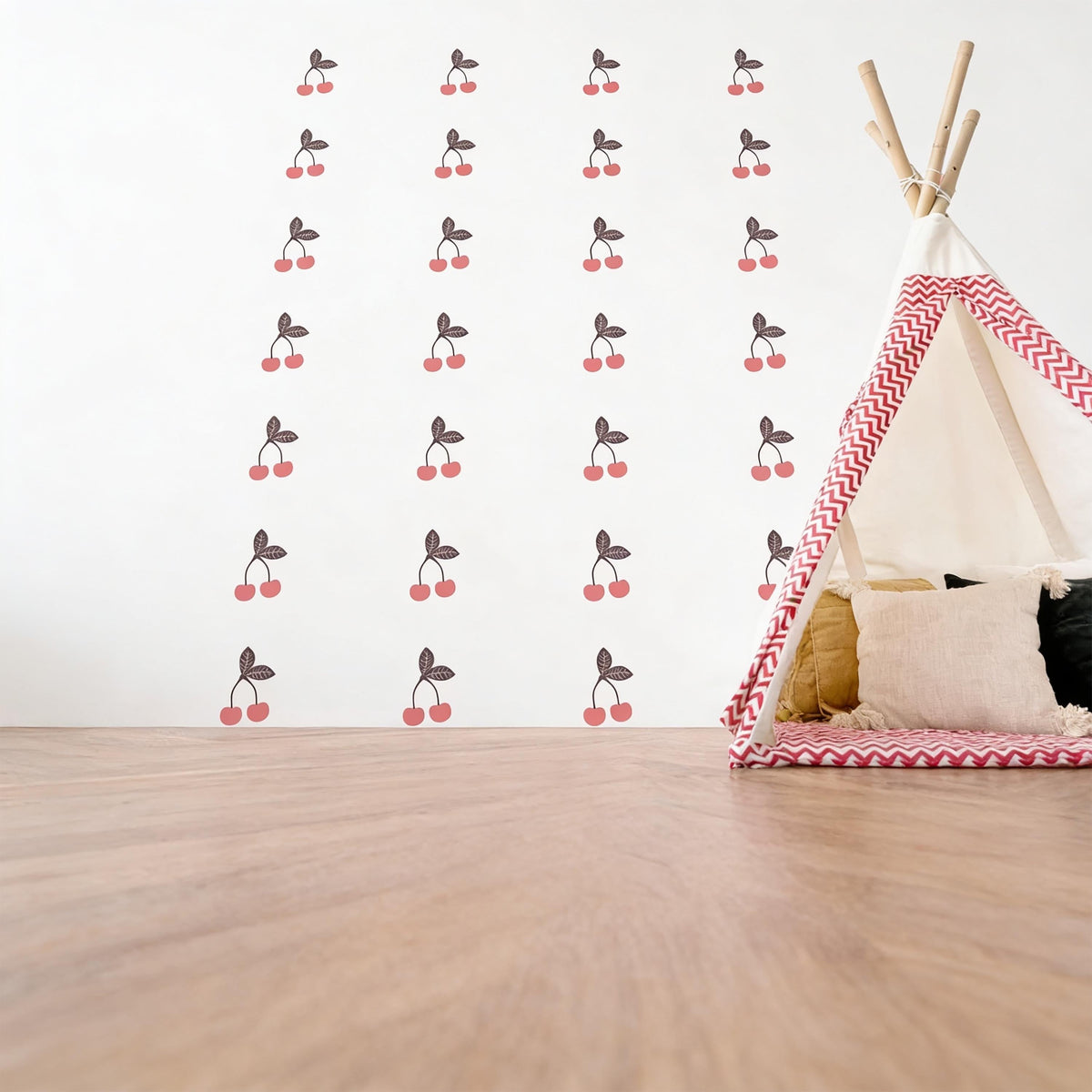 Cherry Wall Decals Vinyl size reference on a wall