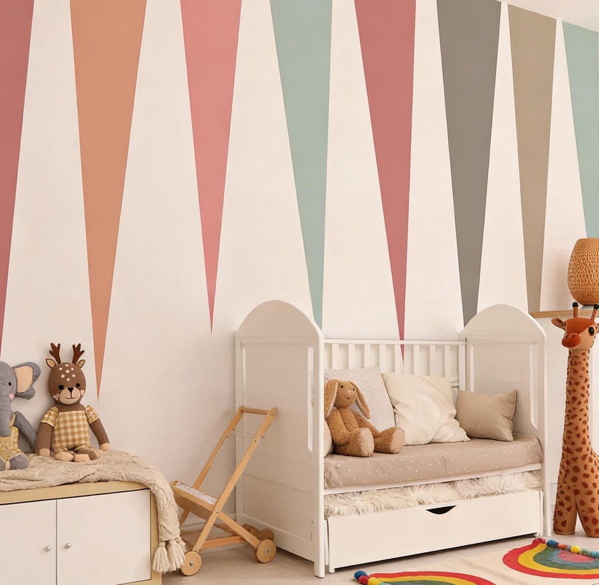Boho Triangle Wall Decals Vinyl styled in a room setting