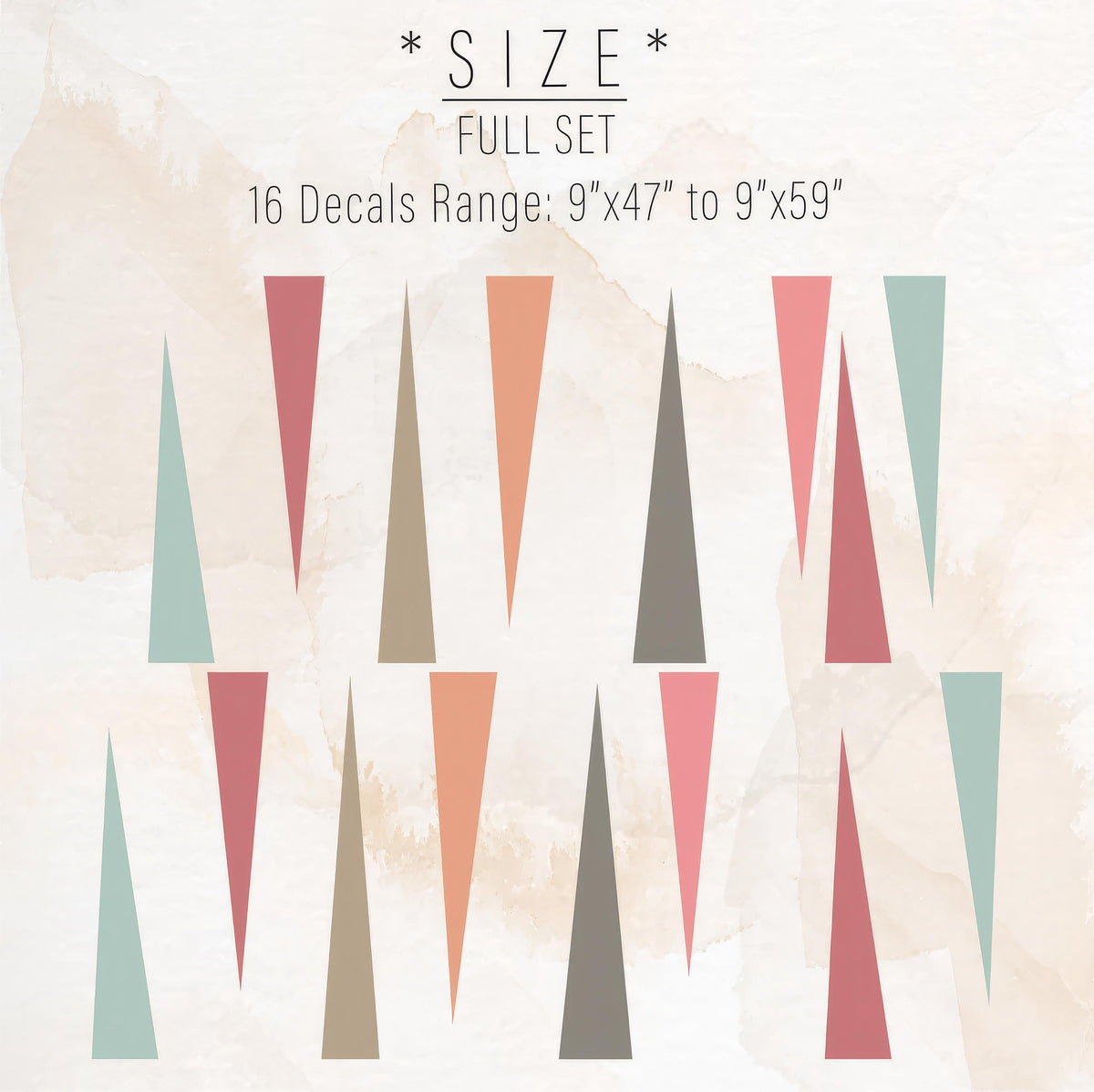 Boho Triangle Wall Decals Vinyl decal sheet flat-lay