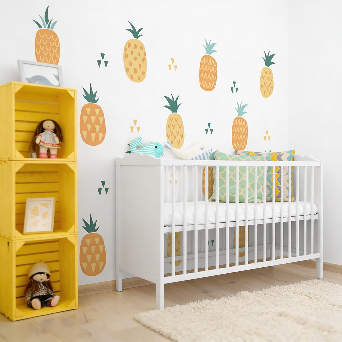 Pineapple Wall Decals Vinyl displayed in a styled space