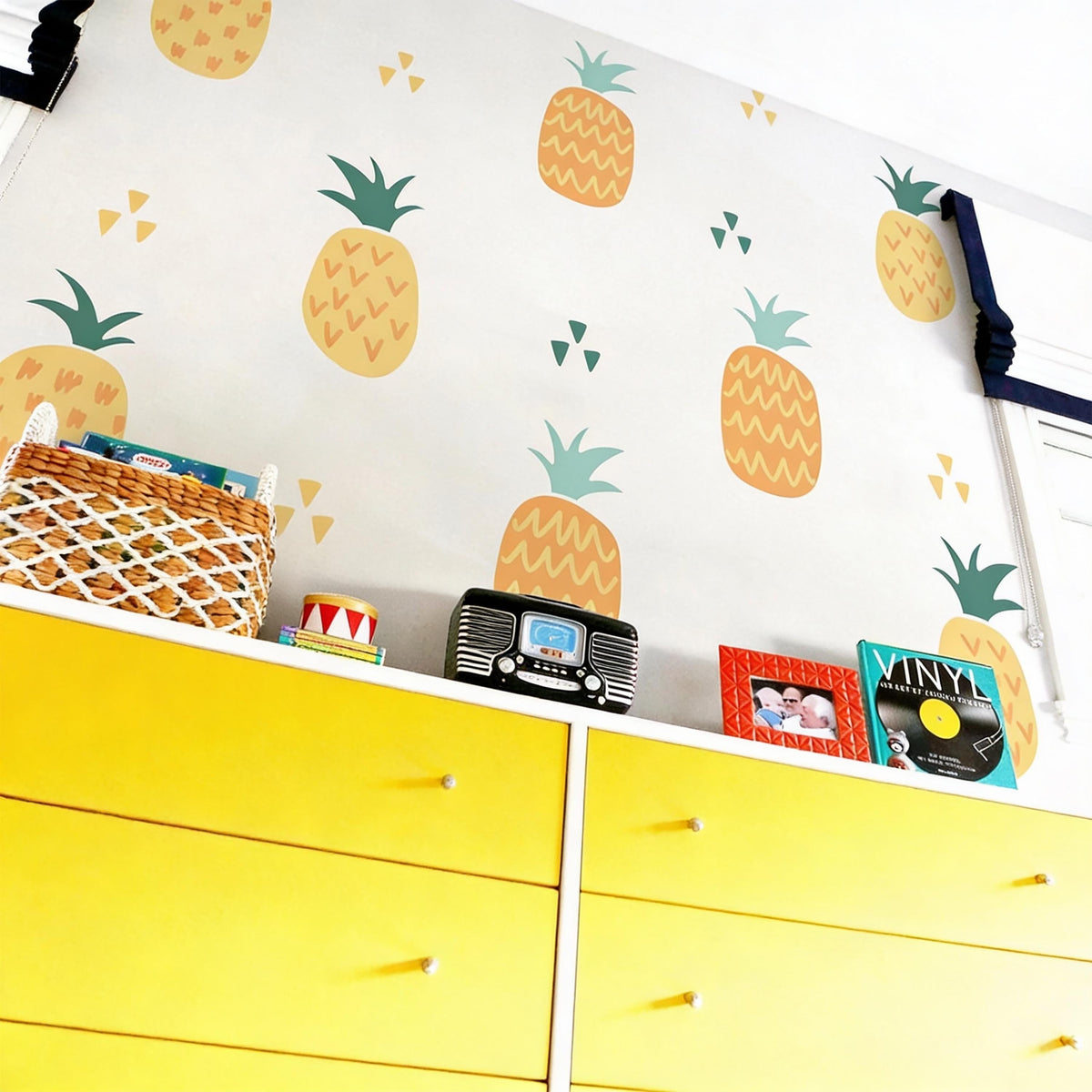 Pineapple Wall Decals Vinyl shown in a home interior