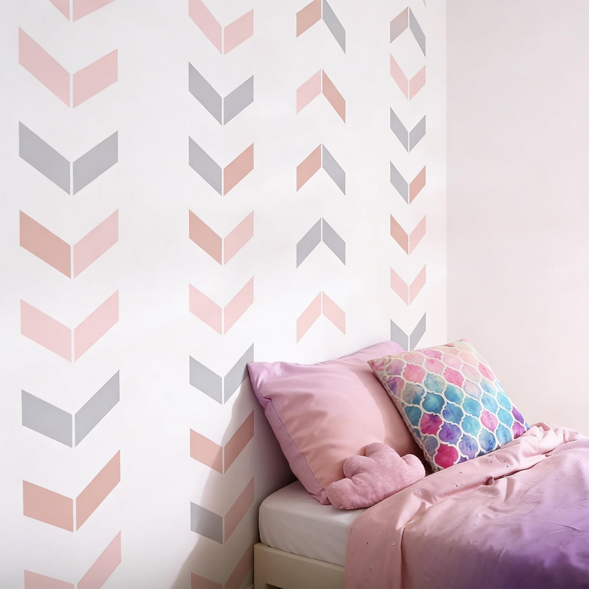 Herringbone Wall Decals Vinyl close-up styled detail
