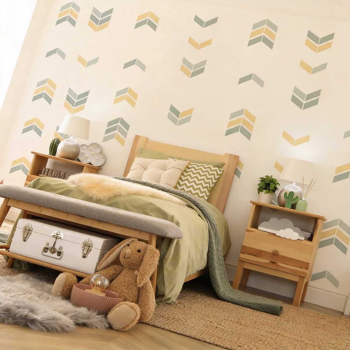Herringbone Wall Decals Vinyl close-up styled detail