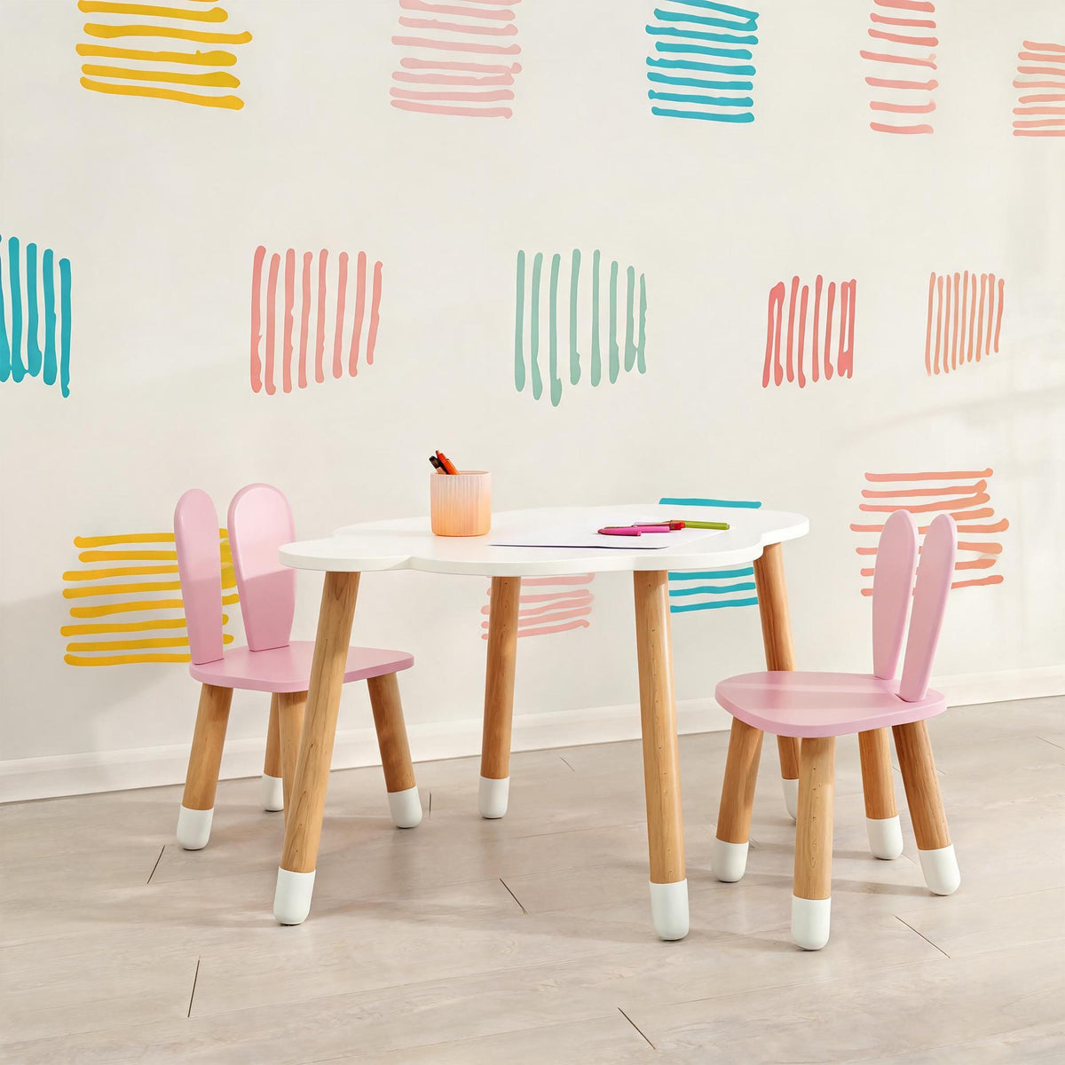 Color Block Wall Decals Vinyl shown in a home interior