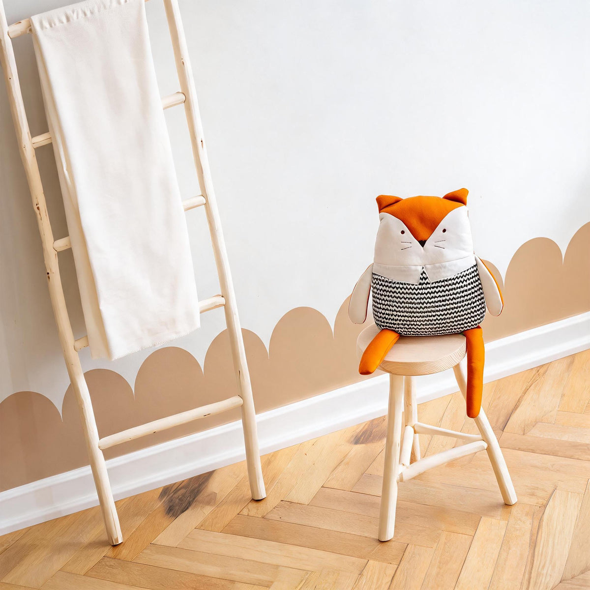 Scallop Wall Decal Border shown in a home interior