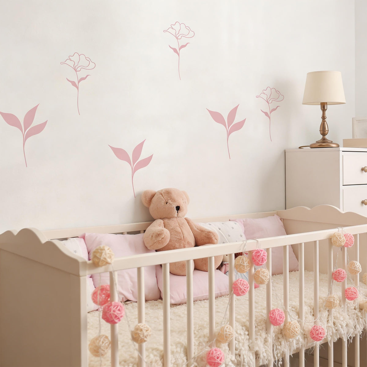 Small Flower Wall Decals on a feature wall