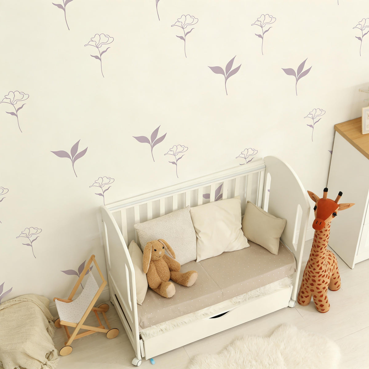 Small Flower Wall Decals shown in a home interior