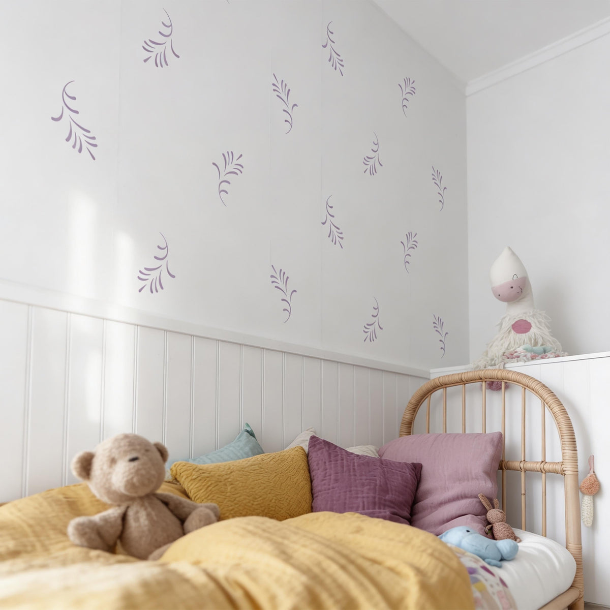 Botanical Wall Decals arranged on a wall