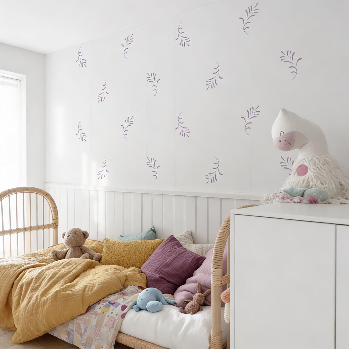 Botanical Wall Decals shown in a nursery setting