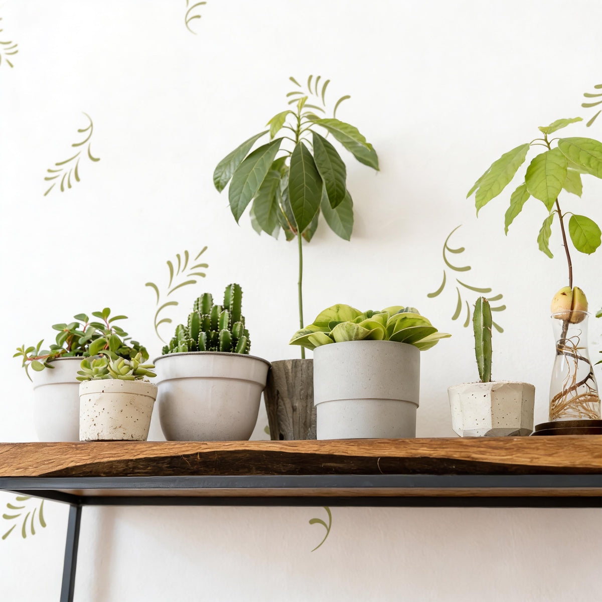 Botanical Wall Decals styled on a decorated wall