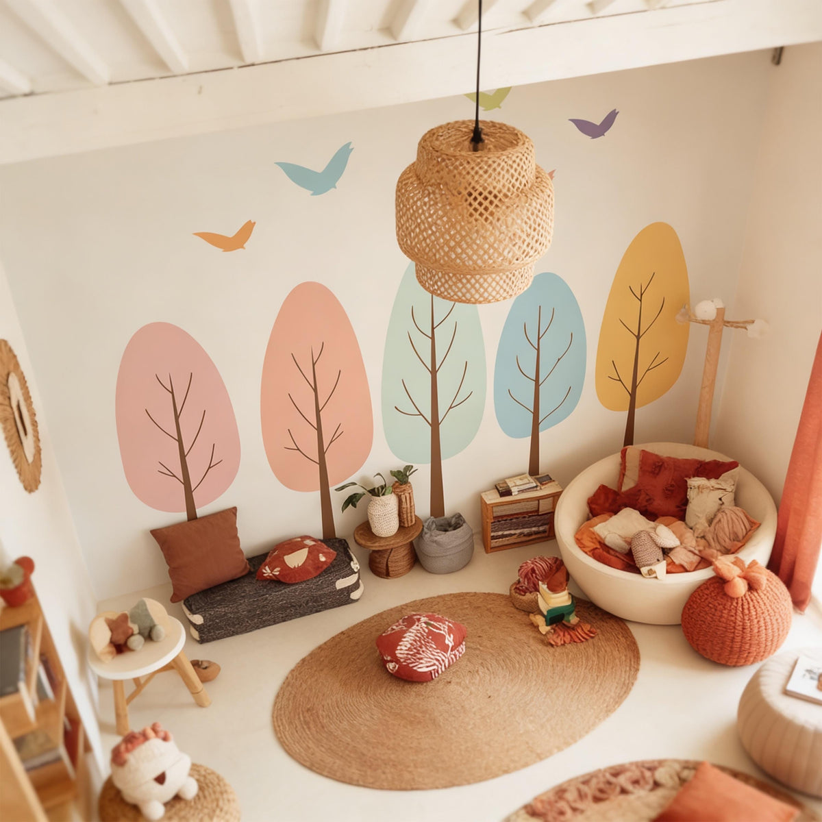 Tree Wall Decal Set arranged on a wall