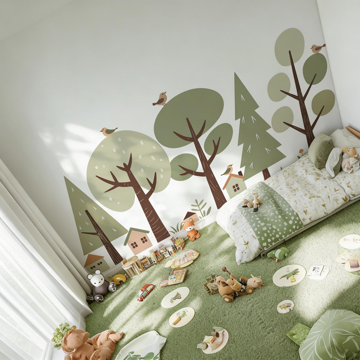 Tree Wall Decal Set arranged on a wall