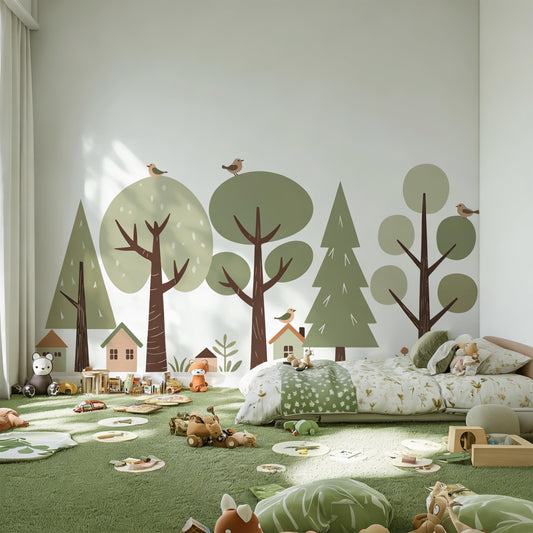 Tree Wall Decal Set styled on a decorated wall