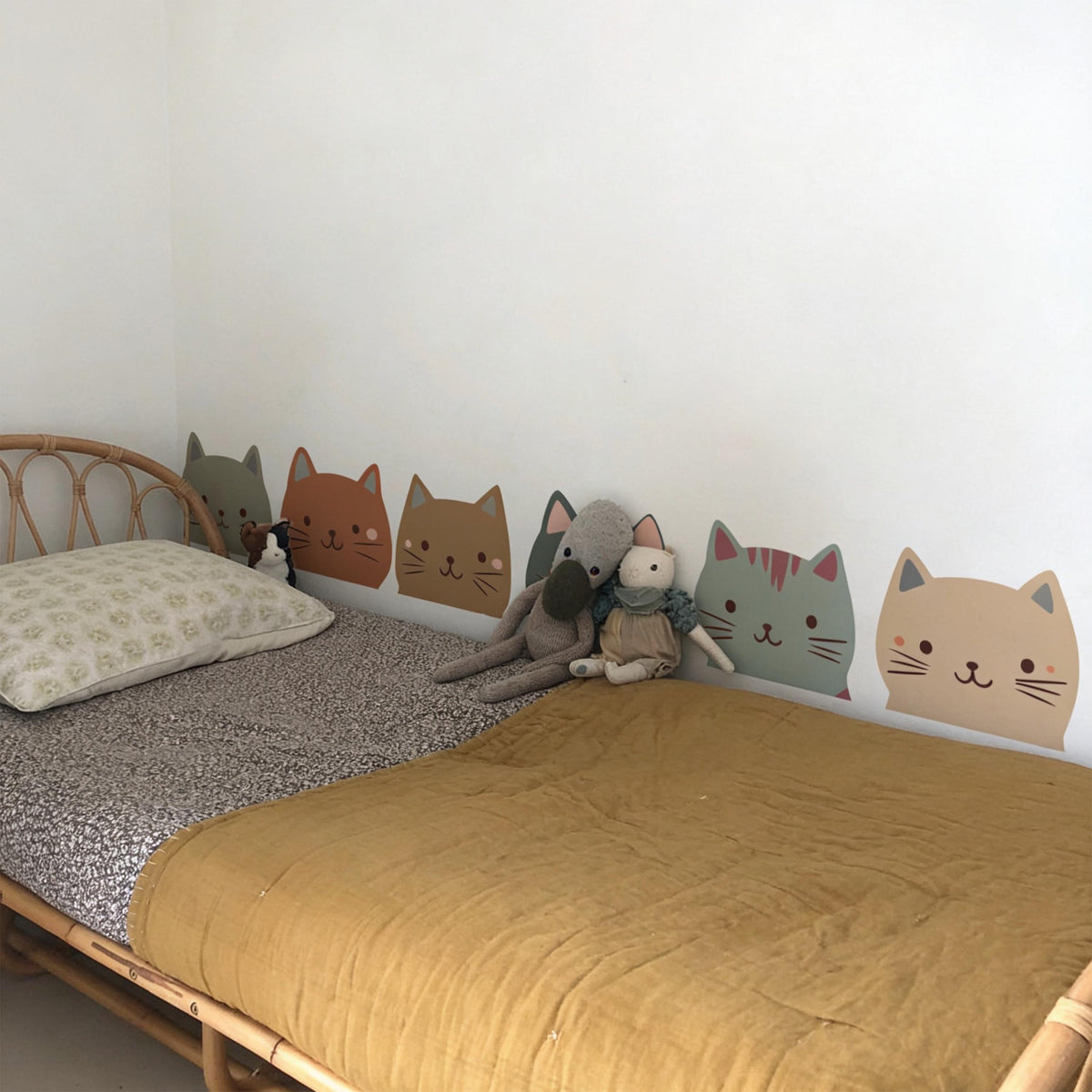 Cat Border Wall Decal shown in a nursery setting